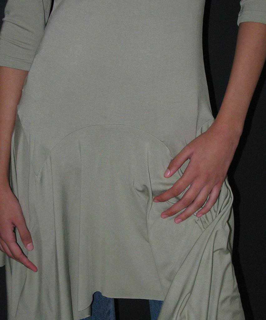Partimento Woman Cowl Neck Asymmetrical Jersey Dress_Light Green