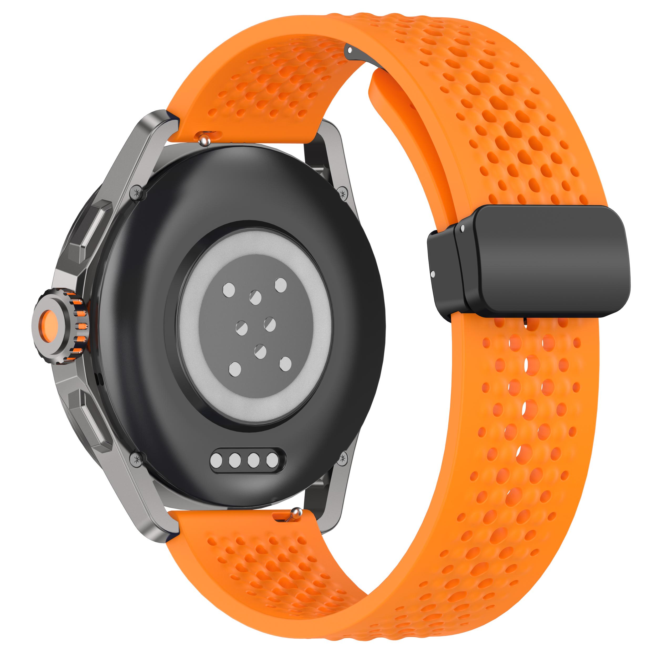 

For Xiaomi Watch S4 Sport/Redmi Watch 5 Active Silicone Watch Band 22mm Replacement Strap with Folding Buckle Orange