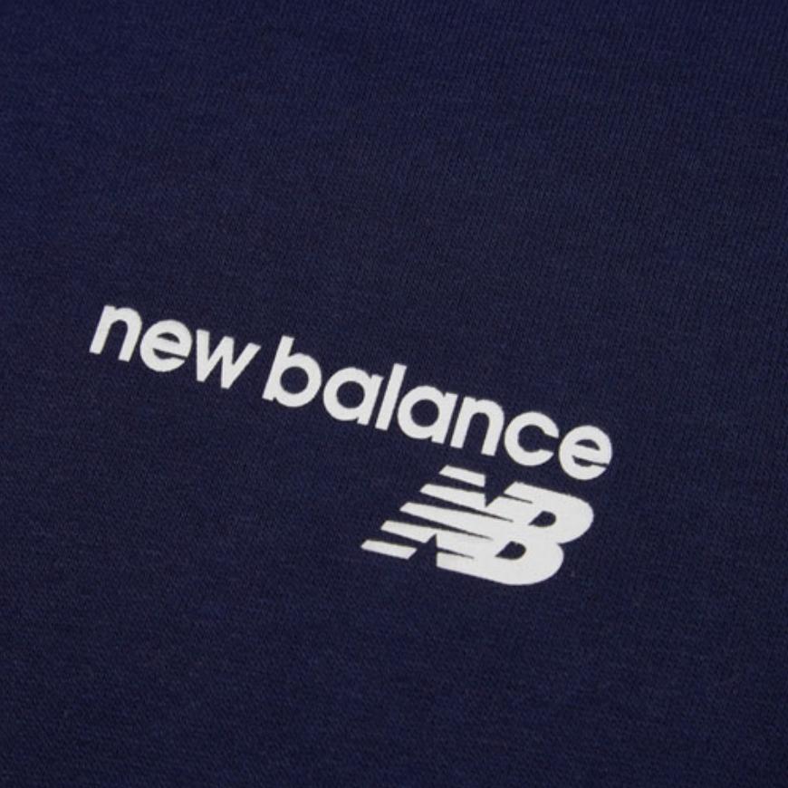 New Balance Athleisure Crew Neck Fleece Lined Pullover Knitted Fabric Sweatshirt Winter Men's Dark Blue MT03911-PGM