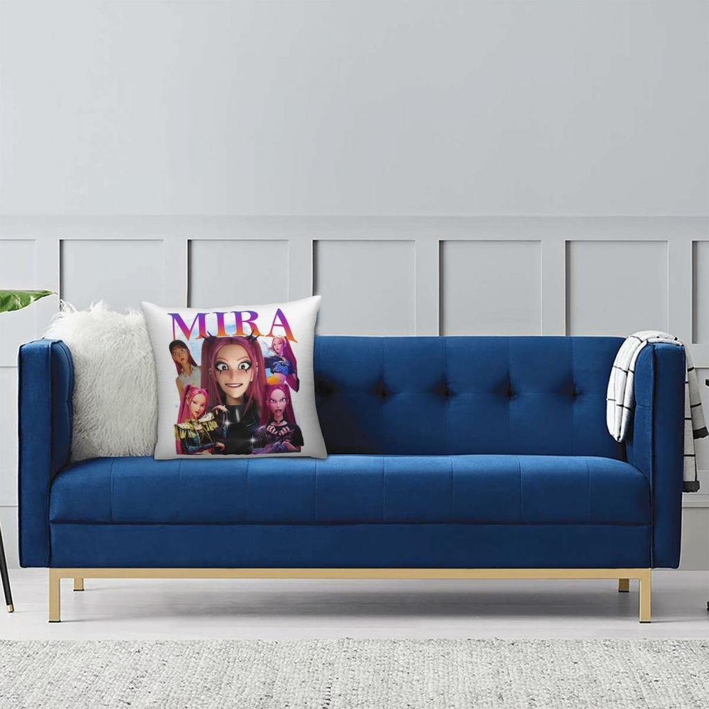 Mira Kpop Demon Hunters Vintage 90S Style Huntrix Pillowcase Soft Polyester Cushion Cover Decorations Pillow Case Cover Home