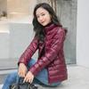 Winter Fashion Lightweight Down Coat for Women Plus Size Slim Fit Long Sleeve Stand Collar Solid Color Zipper Lightweight Autumn Jacket
