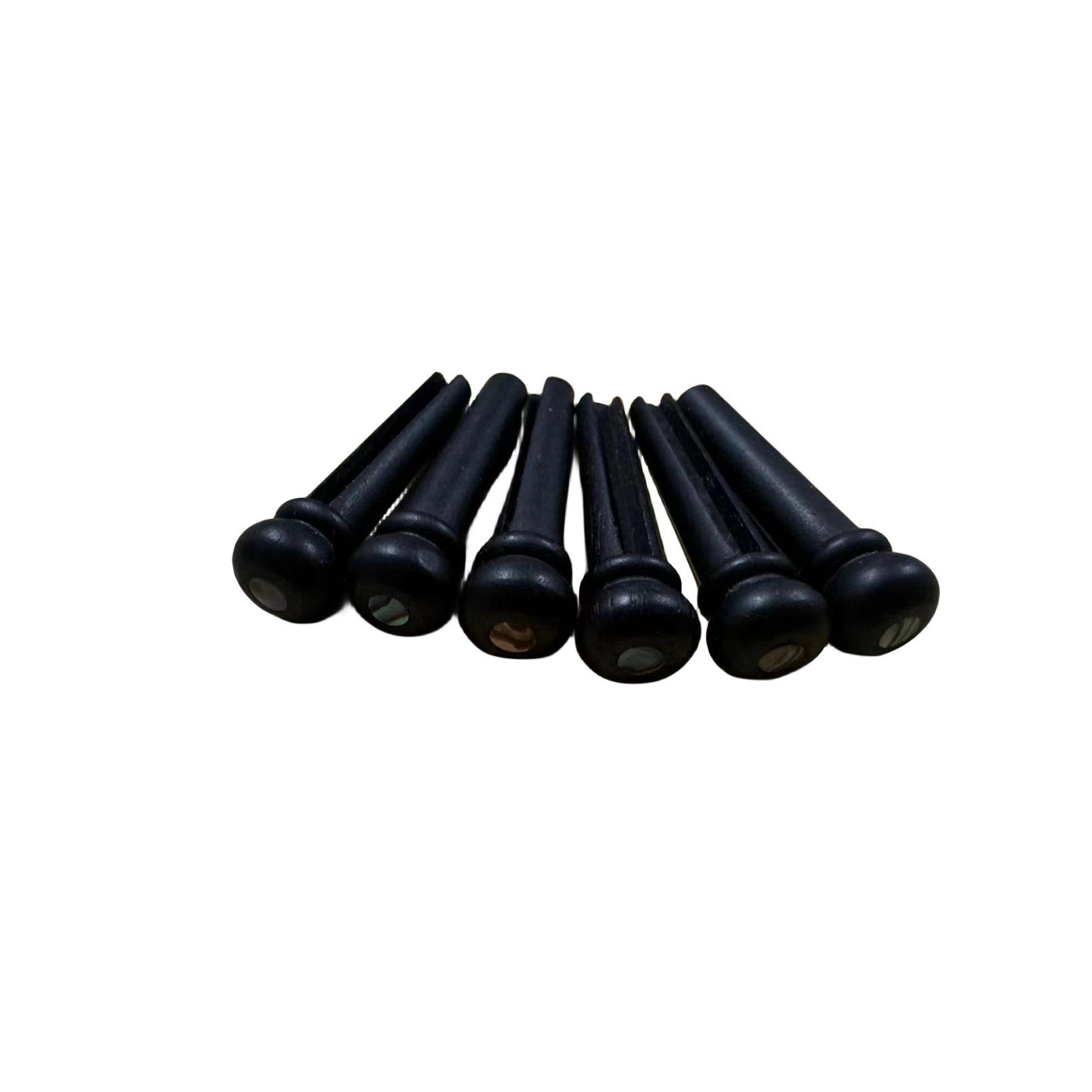 Ebony Acoustic Guitar String Pins and Posts with Abalone Flower Inlay Single ebony string pin