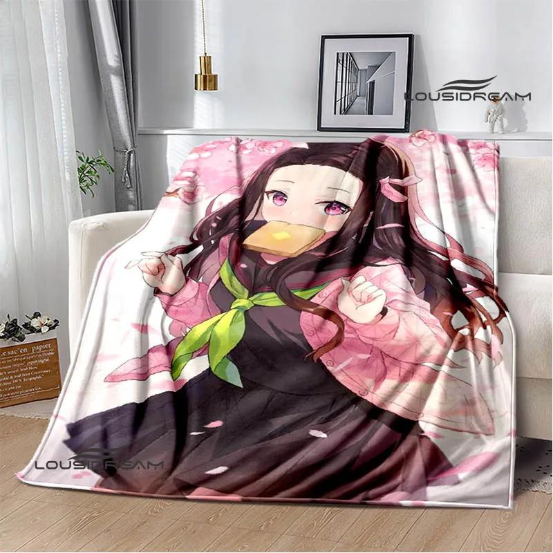 Demon Slayer s potiskem Dětská teplá deka Flanel Měkká a pohodlná deka na piknik Dárek k narozeninám