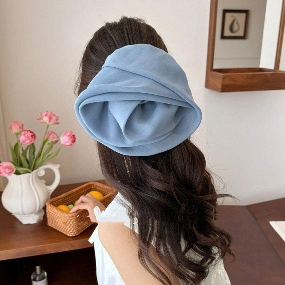 Yellow Chiffon Hairpin French Women Barrette Elegant Rose Flower Hair Clips  Seaside