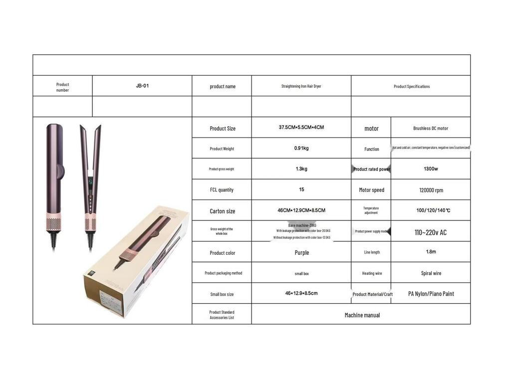 Huaqiangbei HT01 Hair Straightener with Multiple Versions and Packaging Options