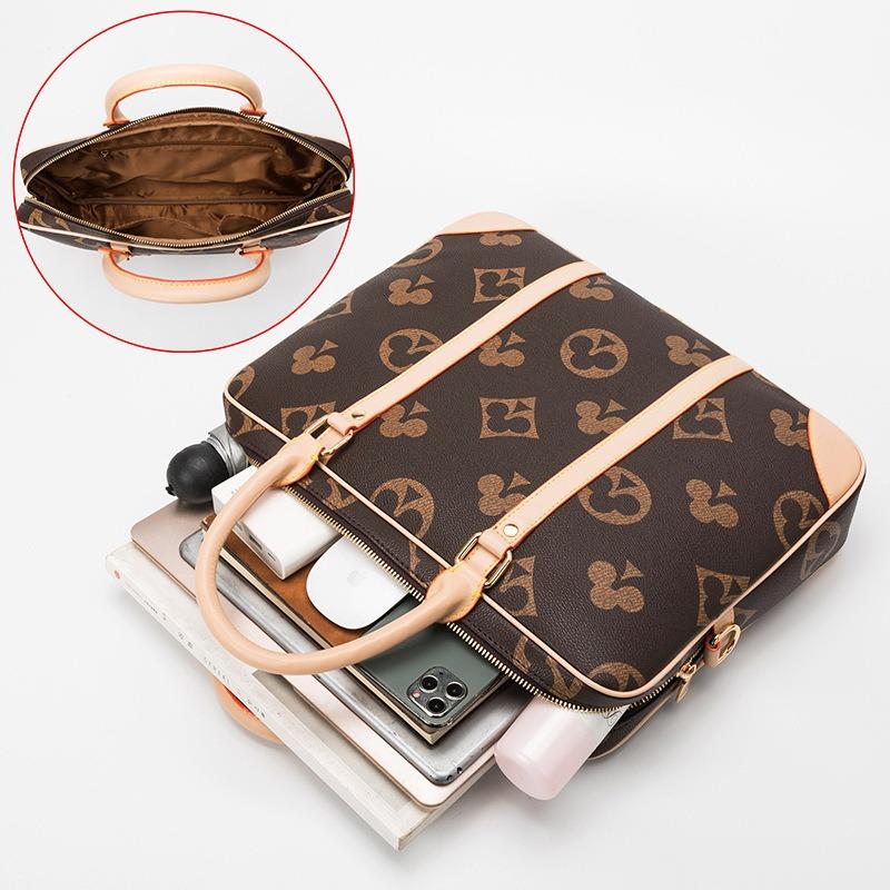 Tas Nieuw Unisex Handheld Aktetas Retro Grote Capaciteit Zakelijke Computer Tas Handheld Schoudertas