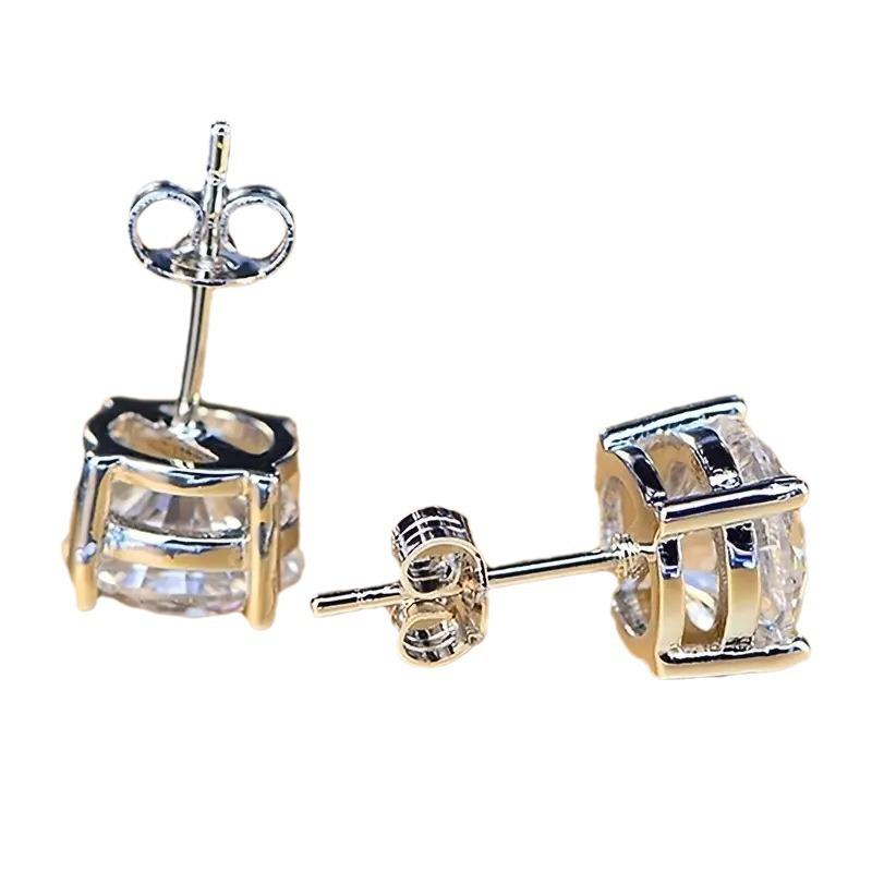 Women Classic Four-claw Zircon Stud Earrings Luxury Fashion Earrings