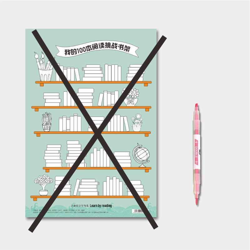 Essential Ancient Poetry Coloring Chart for Students: Small Bookshelf Poster and Wall Sticker