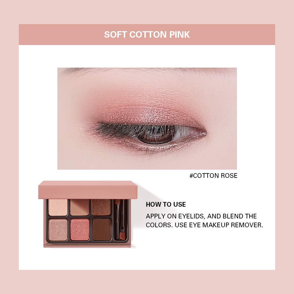 HEME Heme 6-Color Eyeshadow Palette (6 Colors) Warm Maple Taiwanese Cosmetics (Cotton Rose)