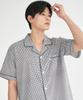 [May Flower] Shepherd Check Short-sleeve 100% Cotton Men's Plus Size Pajama Set [Shipped from Korea] 100% Authentic