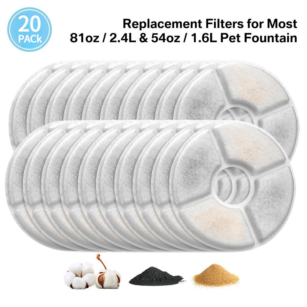 Cat Water Fountain Filters for Parner 2.4L Water Dispenser 4/8/12Pc Triple Action Replacement Pet Filter Cartridges for Dogs Cat