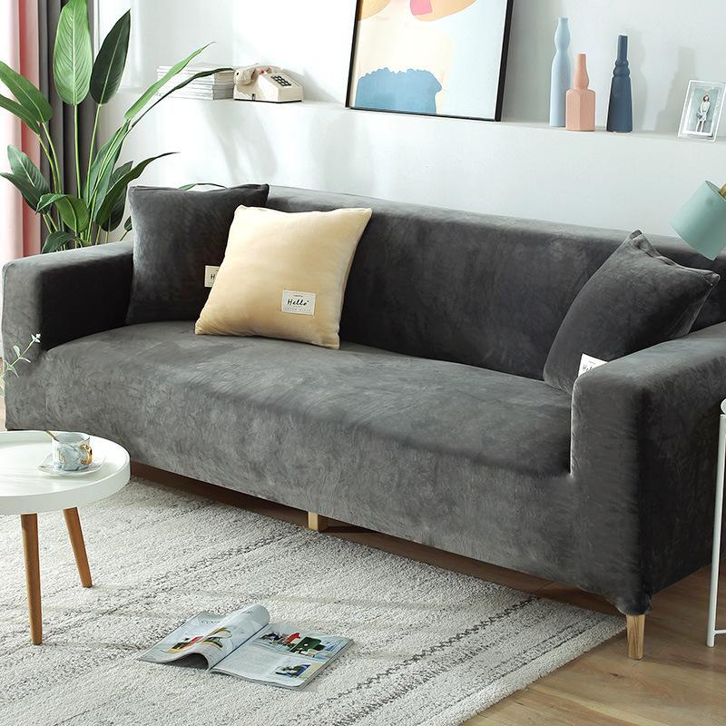 

Чехол на диван Все включено Чехол на диван Одноместный Двухместный Трехместный Золотой бархатный чехол на диван Песочный Однотонный Эластичный Полный 90—140cm