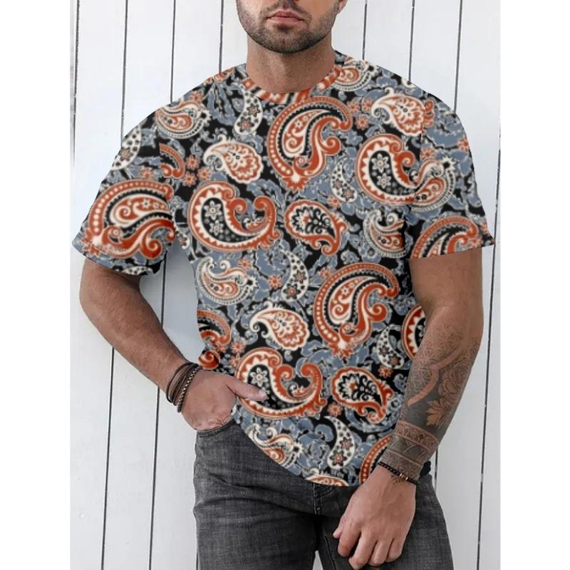 Western Elements 3D Digital Printing Imitation Cotton Men's Short Sleeved T-shirt