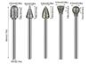 Coarse Grit Diamond Grinding Heads, 46 Mesh, 3mm Shank, 20 Pieces for Jade and Emerald Polishing