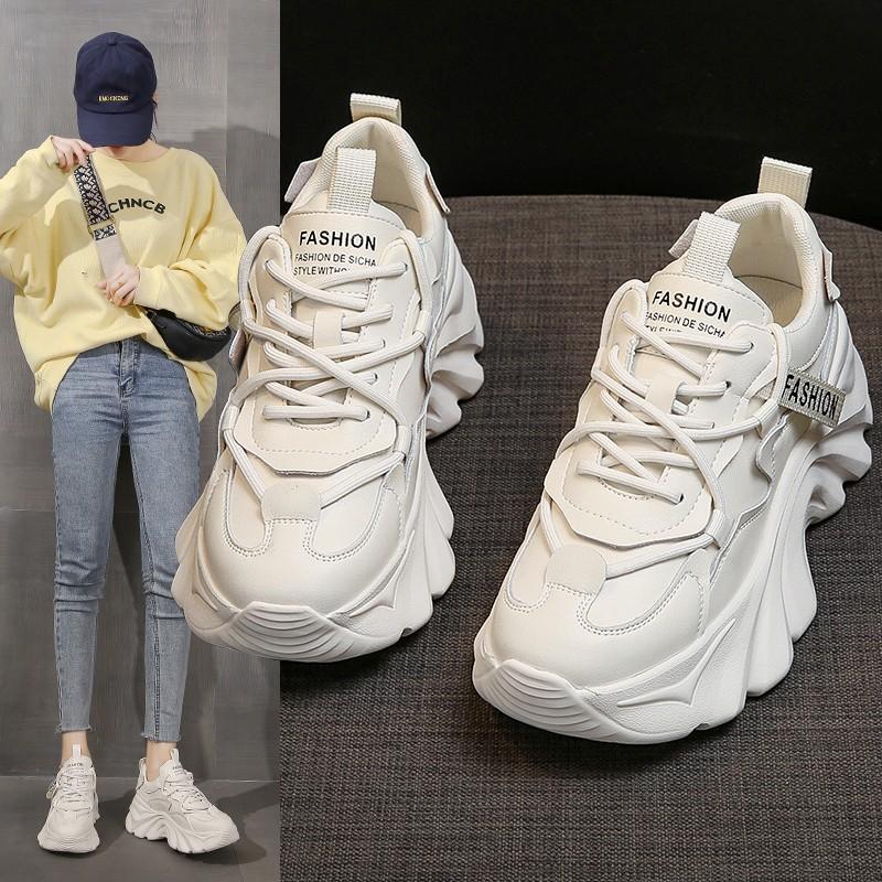 Women Chunky Sneakers High Platform Sports Shoes New 2025 Autumn Thick Bottom Women's Wedge Casual Shoes