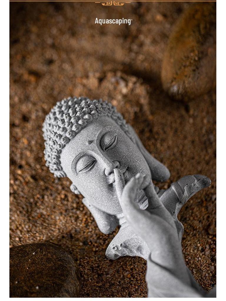 Zen-Style Xian Porcelain Buddha Ornament: Creative Desktop and Tea Room Bonsai Decoration.