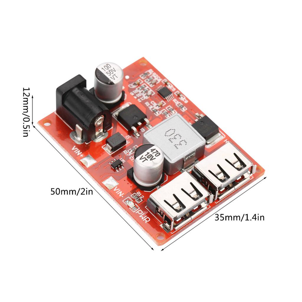 Double USB Port 6-40V Step down 5V Voltage Stabilized Power Module 3A for Phone Tablet