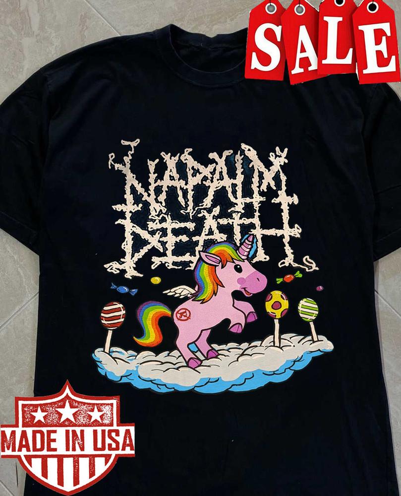 Napalm Death unicorn T-shirt Cotton For Men Women All Size S-5XL Unisex T-Shirt XXL