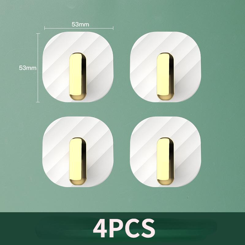 4Pcs Punch-free Hooks Strong Viscose Adhesive Hook Door Wall Bathroom Kitchen Key No Trace Viscose Coat Hook
