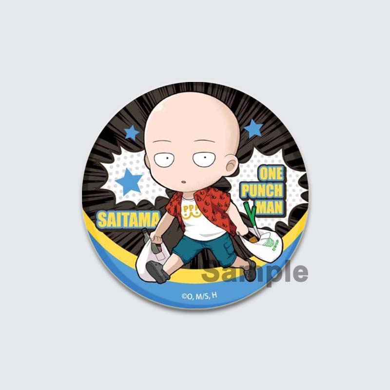 32/44/58mm Saitama Broche de Figura de Desenho Animado Redondo One Punch Man Anime Pins Cosplay Emblema Ornamento de Peito Bolsa Roupas Jóias Acessórios Presentes