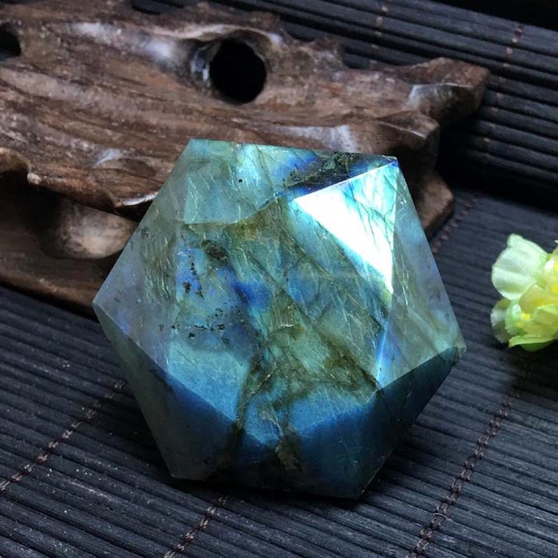 Natural Moonstone Labradorite Six-pointed Star Necklace Pendant Moonstone Hexagonal Star Jewelry