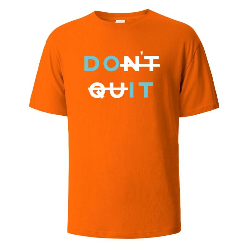Men's Printed T-Shirt Dont Quit Basic Streetwear Cotton Tops For Men Women Summer Breathable Short-Sleeved O-neck Basic Tees
