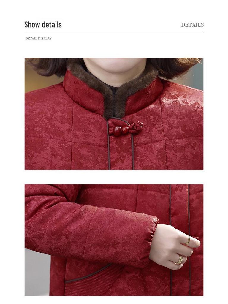 Women's 2025 Winter Plush Cotton Jacket – Petite, Middle-Aged, Short, Thick, Warm Outerwear