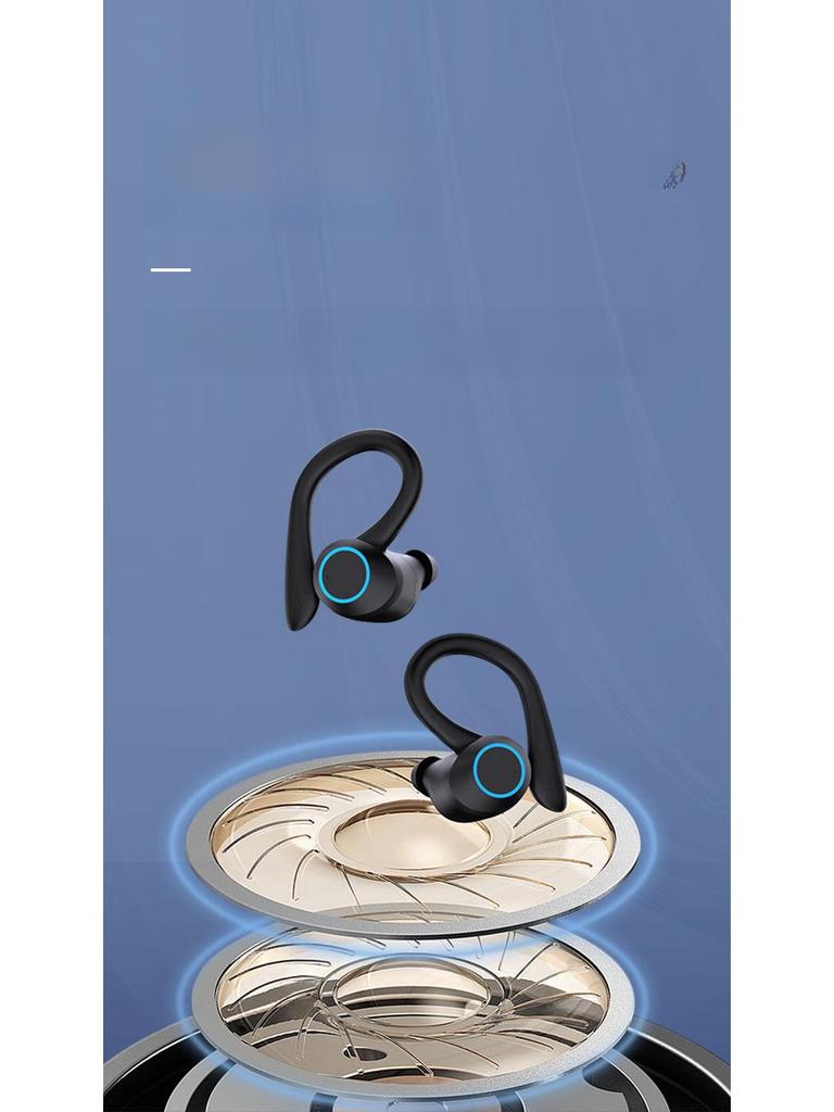 אוזניות ספורט אלחוטיות בלוטות' נוחות במיוחד עם ביטול רעשים, עיצוב וו לאוזן וחיי סוללה ארוכים