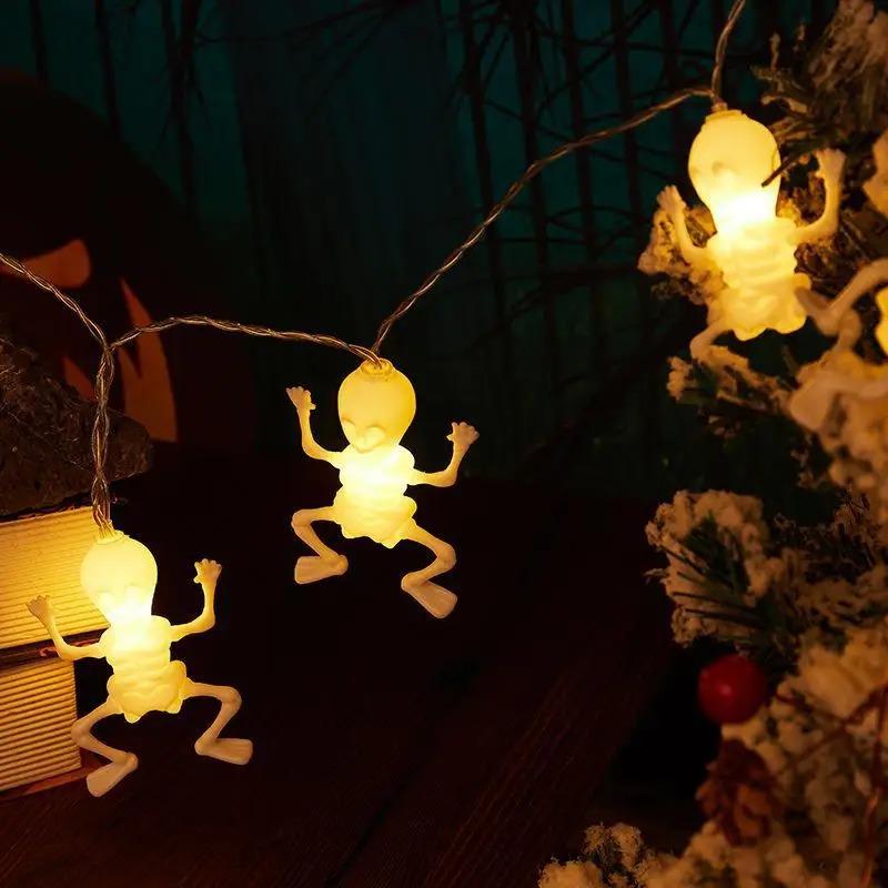 Halloween light string, skull string light, ghost festival horror decoration, holiday light, battery powered Halloween home decoration