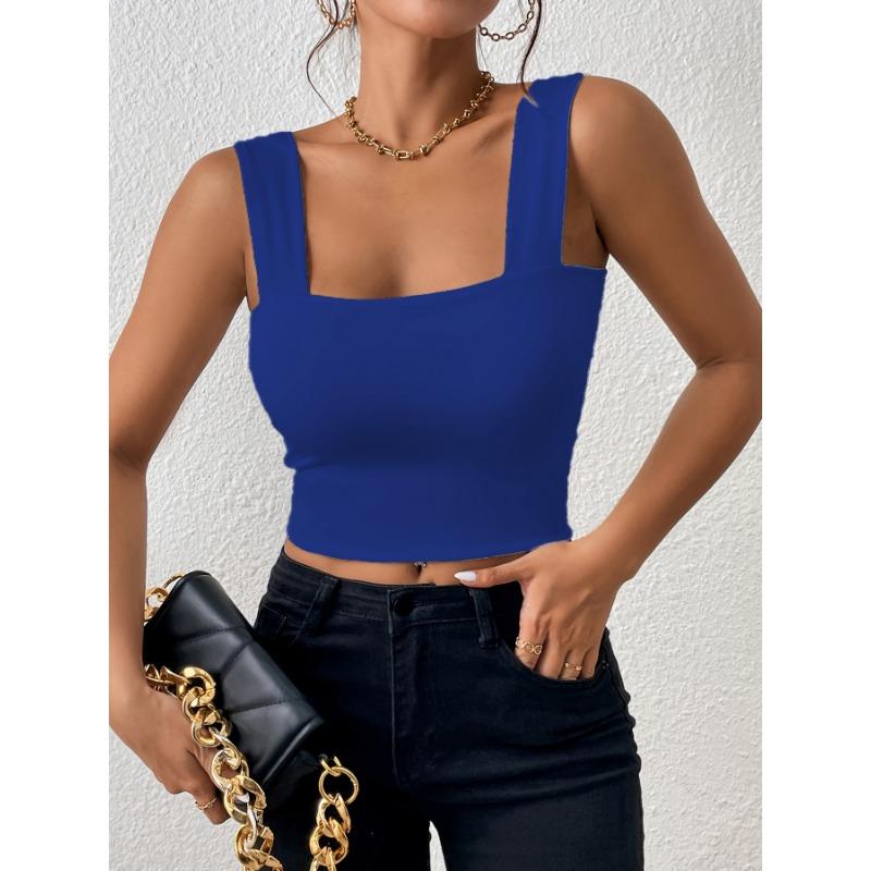 Summer New Women's Camisole Sexy Slim Hot Girl Wide Shoulder Strap Sleeveless Top