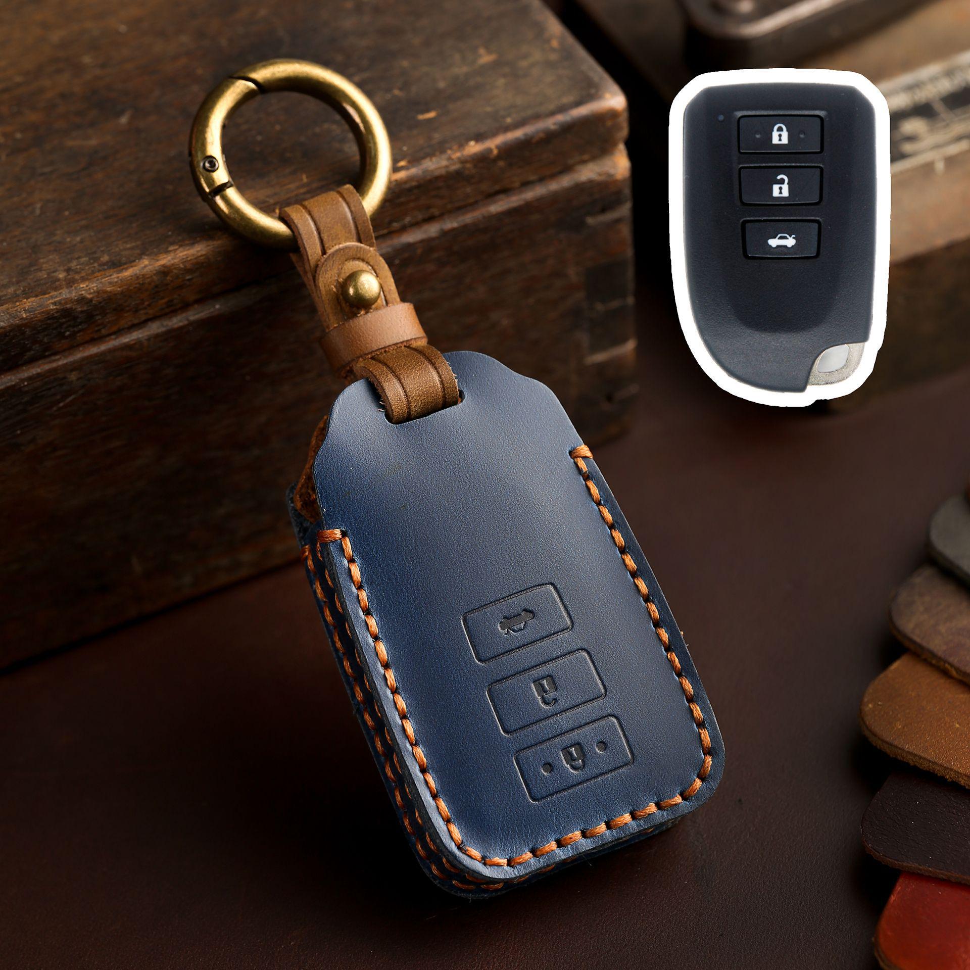 

Кожаный чехол для ключей для Toyota Zhixuan X, YARIS и Vios - первый слой коровьей кожи