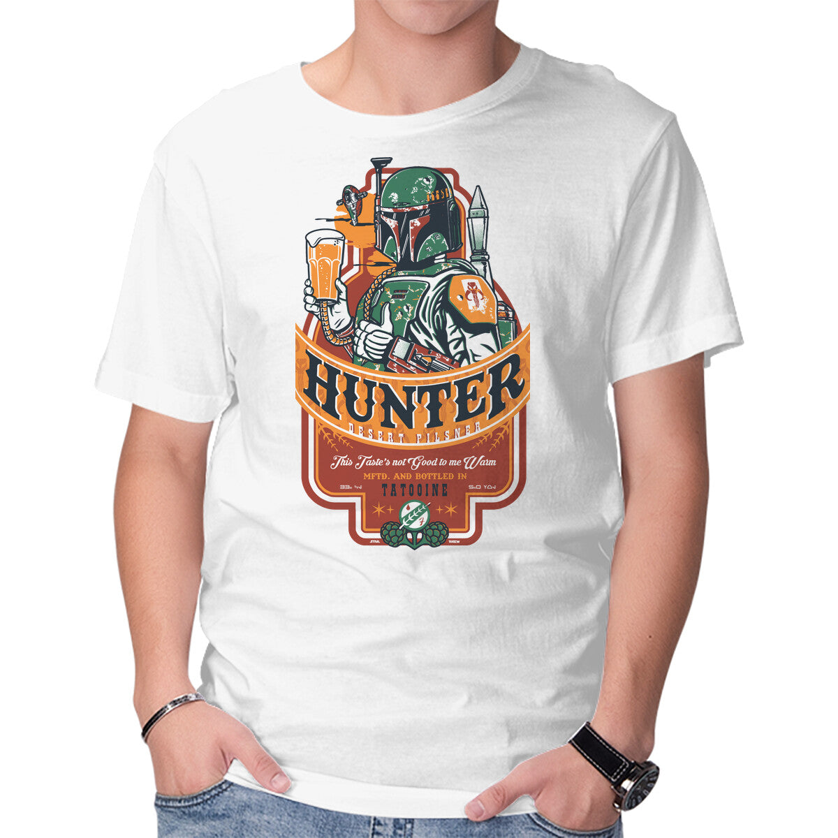 Unisex Crew Neck T-Shirt Hunter Pilsner Graphic Short Sleeve Casual Tee XXL
