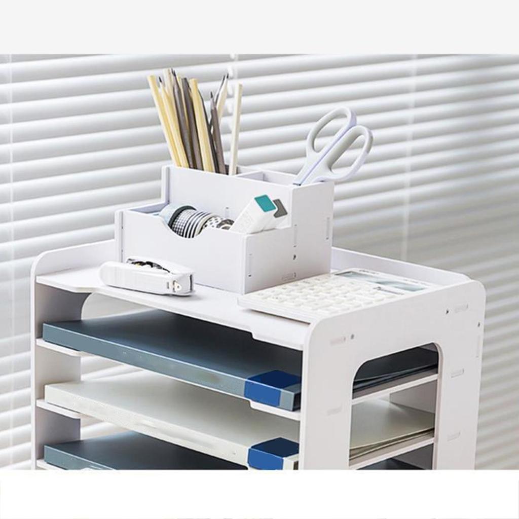 Desk File Paper Organizer Desktop Holder Office Supplies Storage Rack Letter Tray