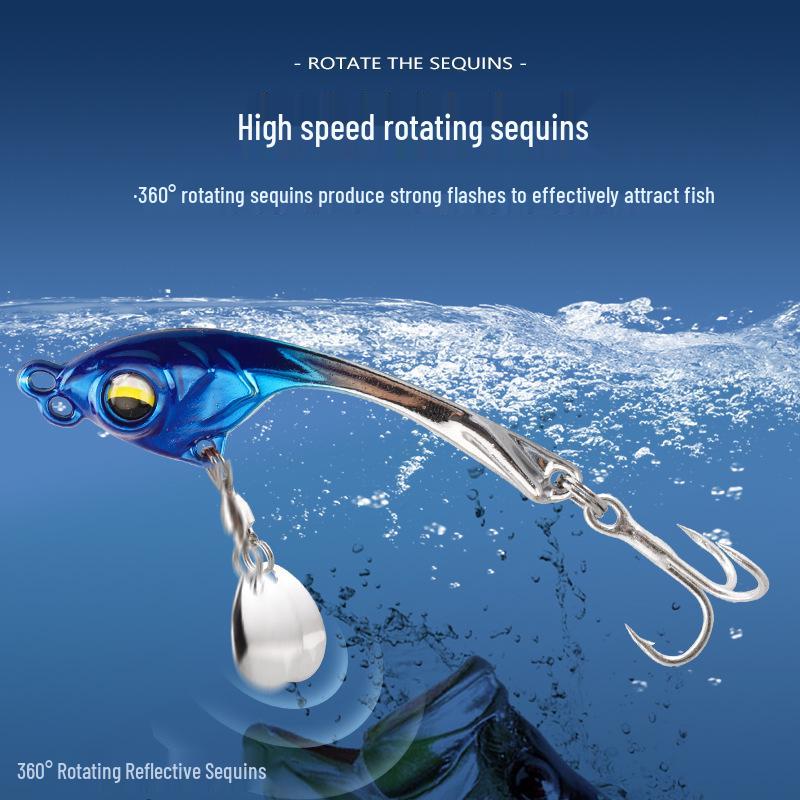 Xuan Yue VIB Metal Spinnerbait: Long Cast, Wobbling, Rotating Artificial Bait for Zander & Bass In Freshwater & Saltwater.