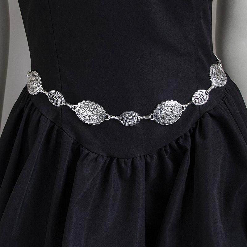 Bohemian Waist Chain with Retro Embossed and Aged Classic Metal Engraving for Women