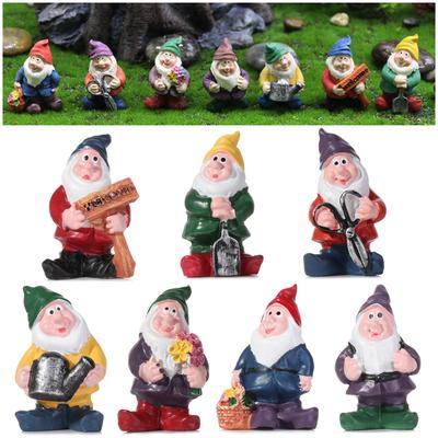 Kreslená Mikro Krajina Mechové Terárium Stolní Dekorace Miniaturní Soška Trpaslíků Miniaturní Figurky Gnómů Vílí Zahrada Gnómové