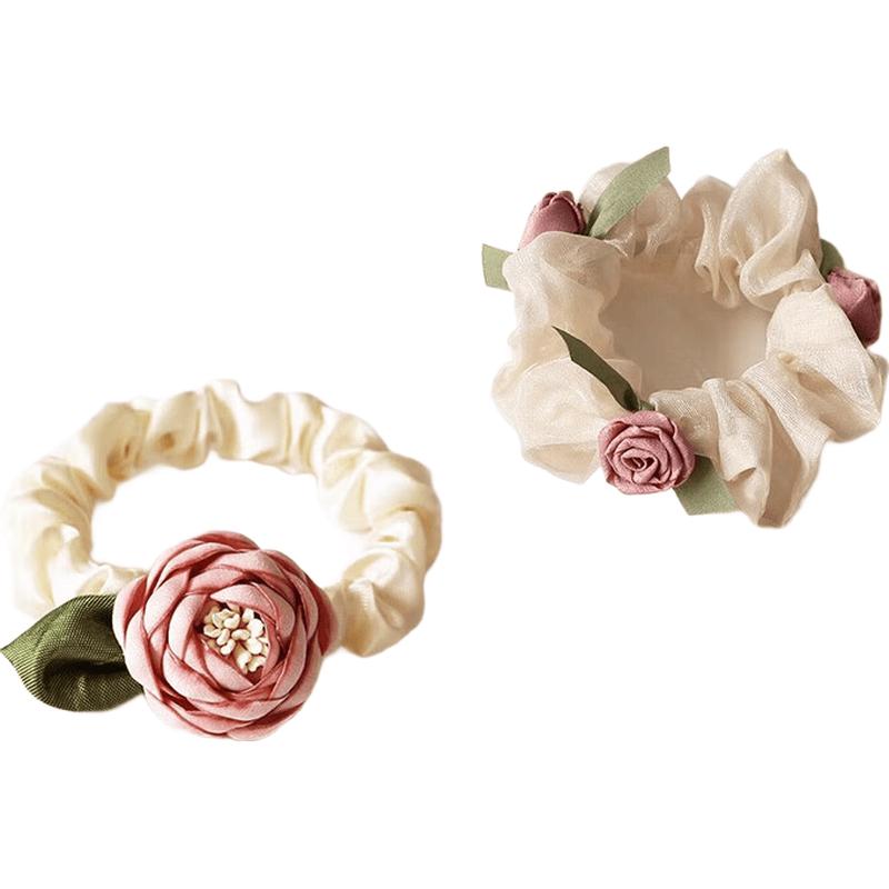 Elegant Rose Flower Hair Ties (2-Piece Set)