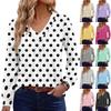 Damen Retro Bedruckte Baumwollähnliche Bluse für Lässige Tägliche Kleidung