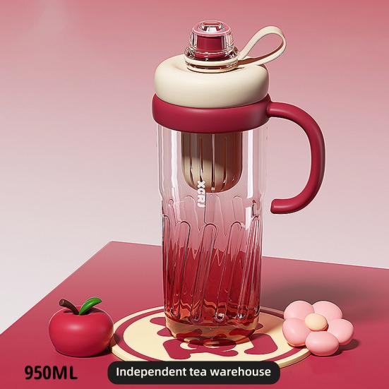 Reusable Drinking Mug Iced Coffee Cup Gradient Color Smoothie Cup 950ml Tumbler