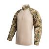 Мужская тактическая outdoor рубашка с длинным рукавом, быстросохнущая, с защитой локтей, воротником-стойкой, для туризма, кемпинга, велоспорта