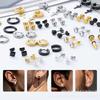 24 Pairs Stainless Steel Stud Earrings with Cross Pendants and Square Backs