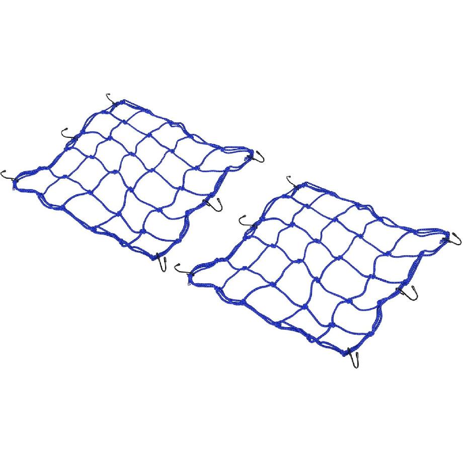 

PATIKIL Reflective Bungee Cargo Net, 2 Pack Motorcycle Luggage Straps with 6 Hooks for Bicycle Motorcycle, 15.7 x 15.7 , Blue