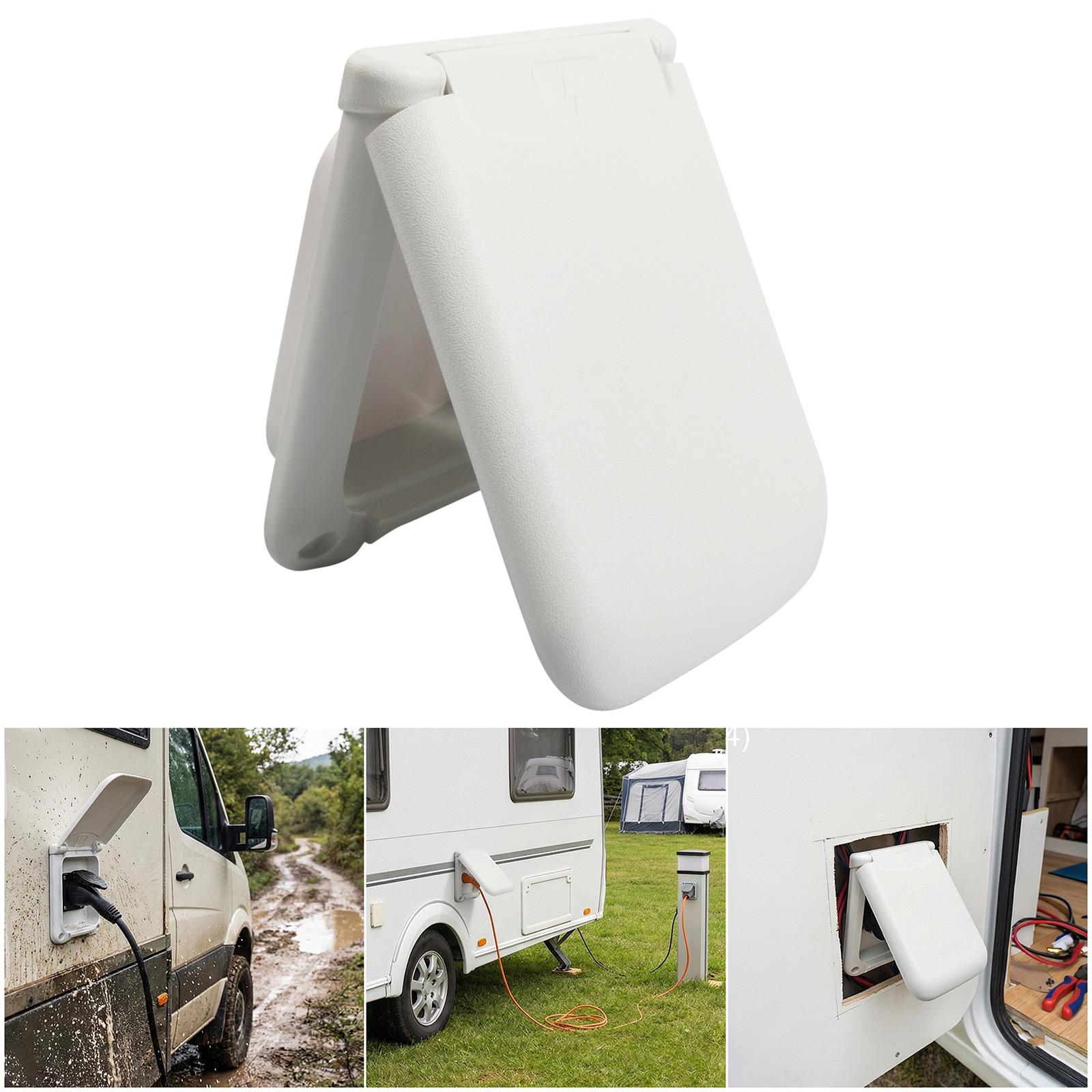 Plastic Waterproof Power Socket Box For Campers Trailer External Mains Interface Connection Modification
