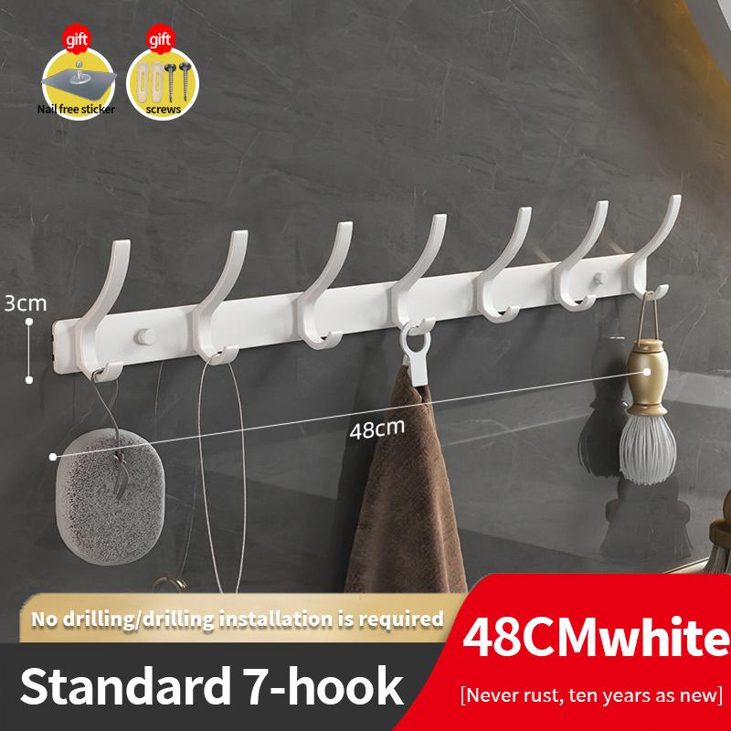 YUNJIEYA Black/White/Gun Grey Door Hooks Clothes Hanger Storage Bedroom Clothes Hook Wall Hanging Kitchen Bathroom Accessories