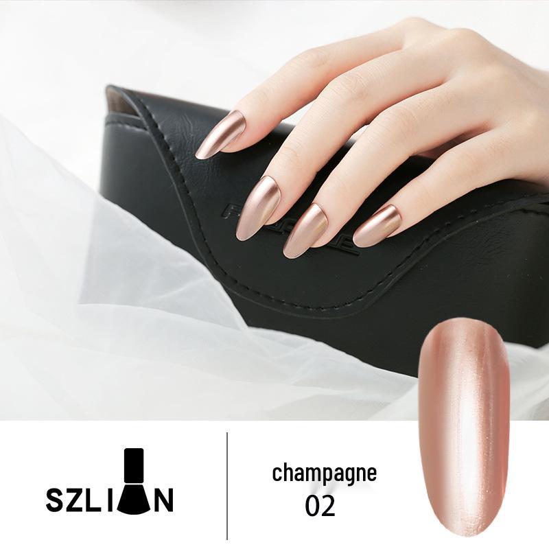 Long-Lasting Silver Metallic Mirror Nail Polish, Multicolor Glossy Finish