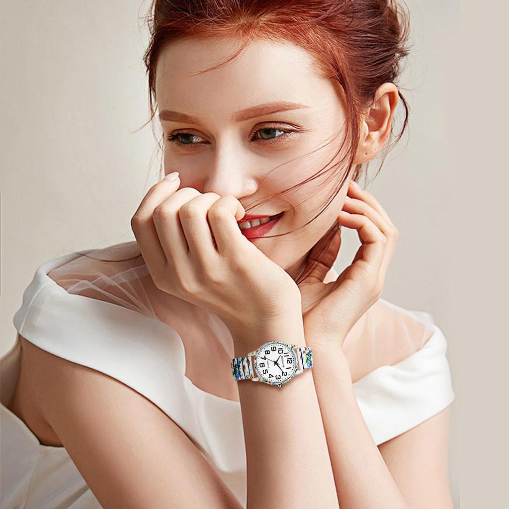 Cute Flower Analog Stainless Steel Fashion Watch White Present Women's Watch, Antique Display, Waterproof, Strap, Commuting, School, Women's -