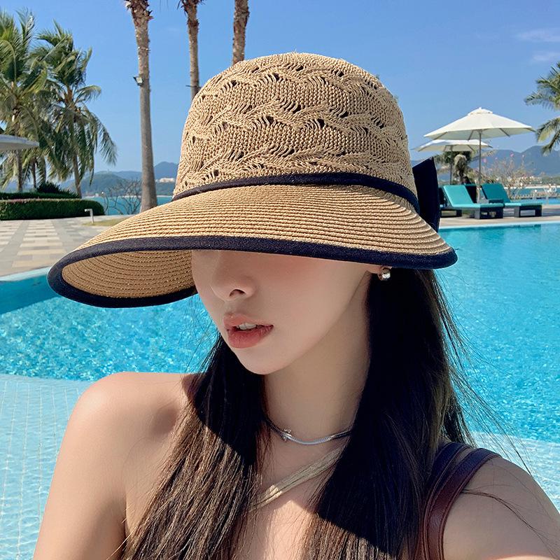Women's Summer Large Brim Woven Straw Sun Hat for Outdoor & Beach