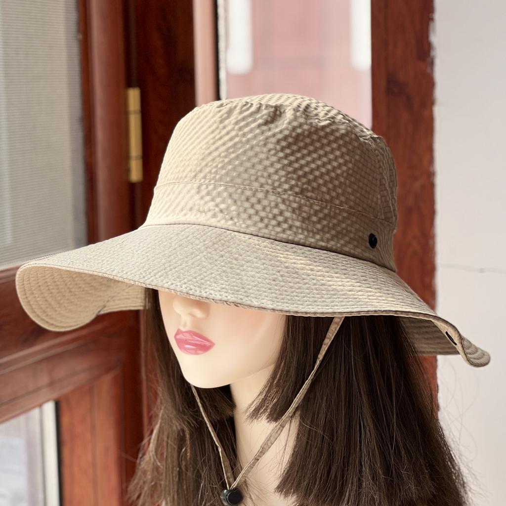 Waffle quick drying big eaves bucket hat women's summer sunscreen sunshade basin hat sun hat versatile leisure outdoor mountaineering