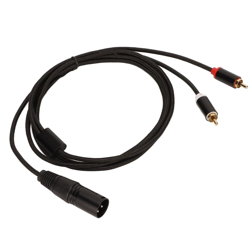 XLR Male To 2 RCA Cable HiFi Clear Signal Lossless XLR Y Splitter Cord for Mixer Active Speaker Microphone 2m   6.6ft