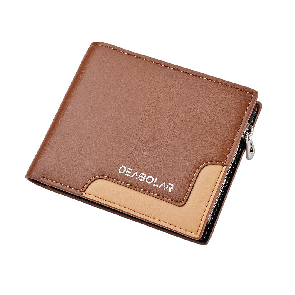 New Men's Wallet Short Multi-Functional Zipper Coin Bag Vintage Credit Card ID Holder Men's Wallet